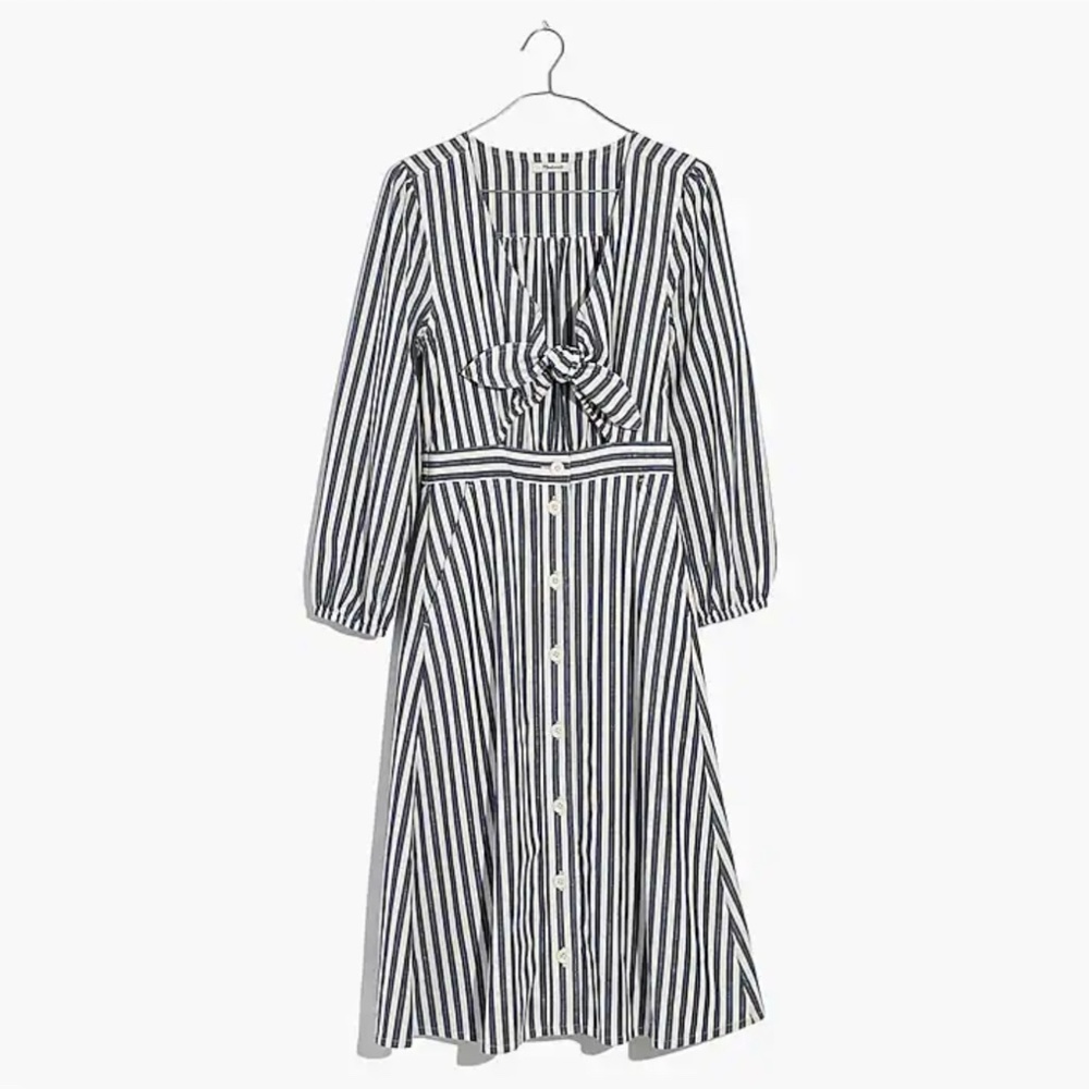 Shimmer Stripe Cutout Midi Dress